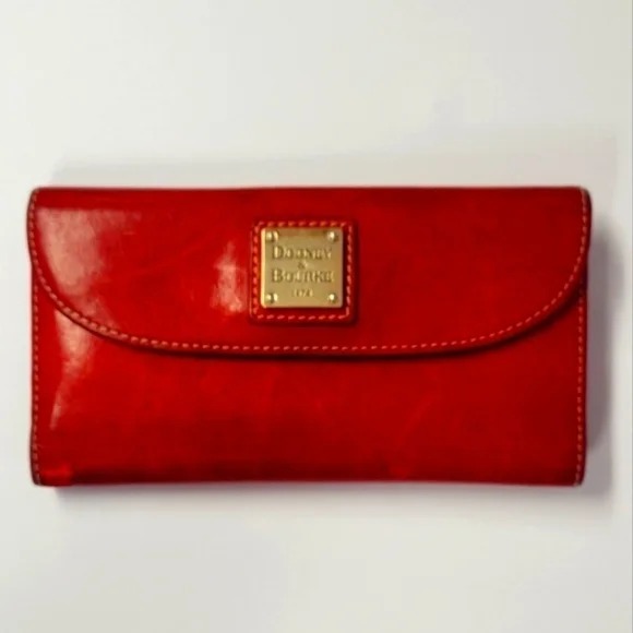 DOONEY & BOURKE - BURGUNDY TRIFOLD Continental Clutch with Paisley - Picture 2 of 9